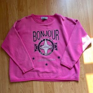 Vintage Bonjour Crewneck Sweatshirt
